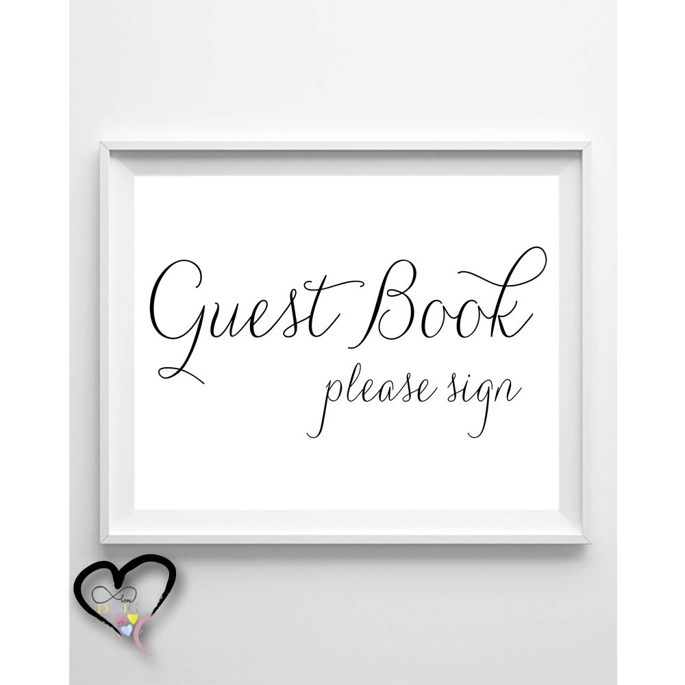 Wedding Guest Sign Book
 Wedding Guest Book Sign Please Sign Our Guest Book Wedding