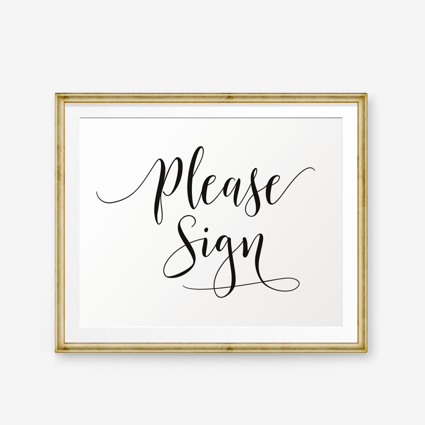 Wedding Guest Sign Book
 Wedding Please Sign Printable Wedding Guest Book Sign