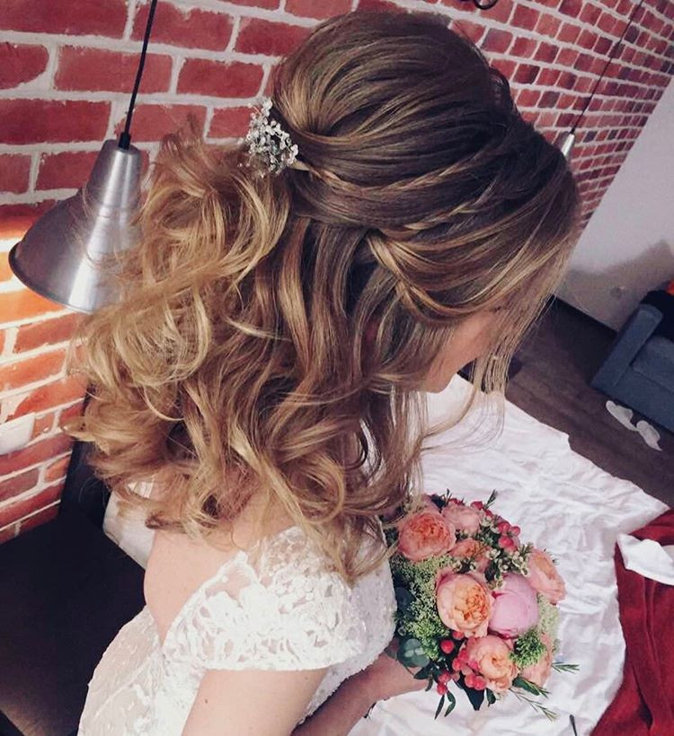 Wedding Hairstyles For Medium Hair Half Up
 33 Half Up Half Down Wedding Hairstyles Ideas Koees Blog