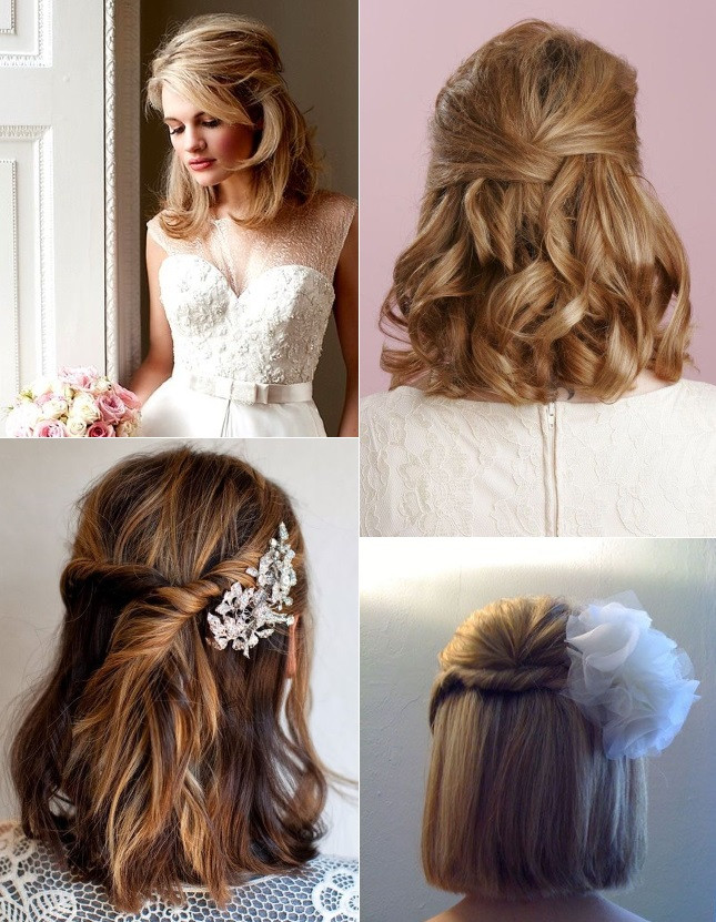 Wedding Hairstyles For Medium Hair Half Up
 9 Short Wedding Hairstyles For Brides With Short Hair