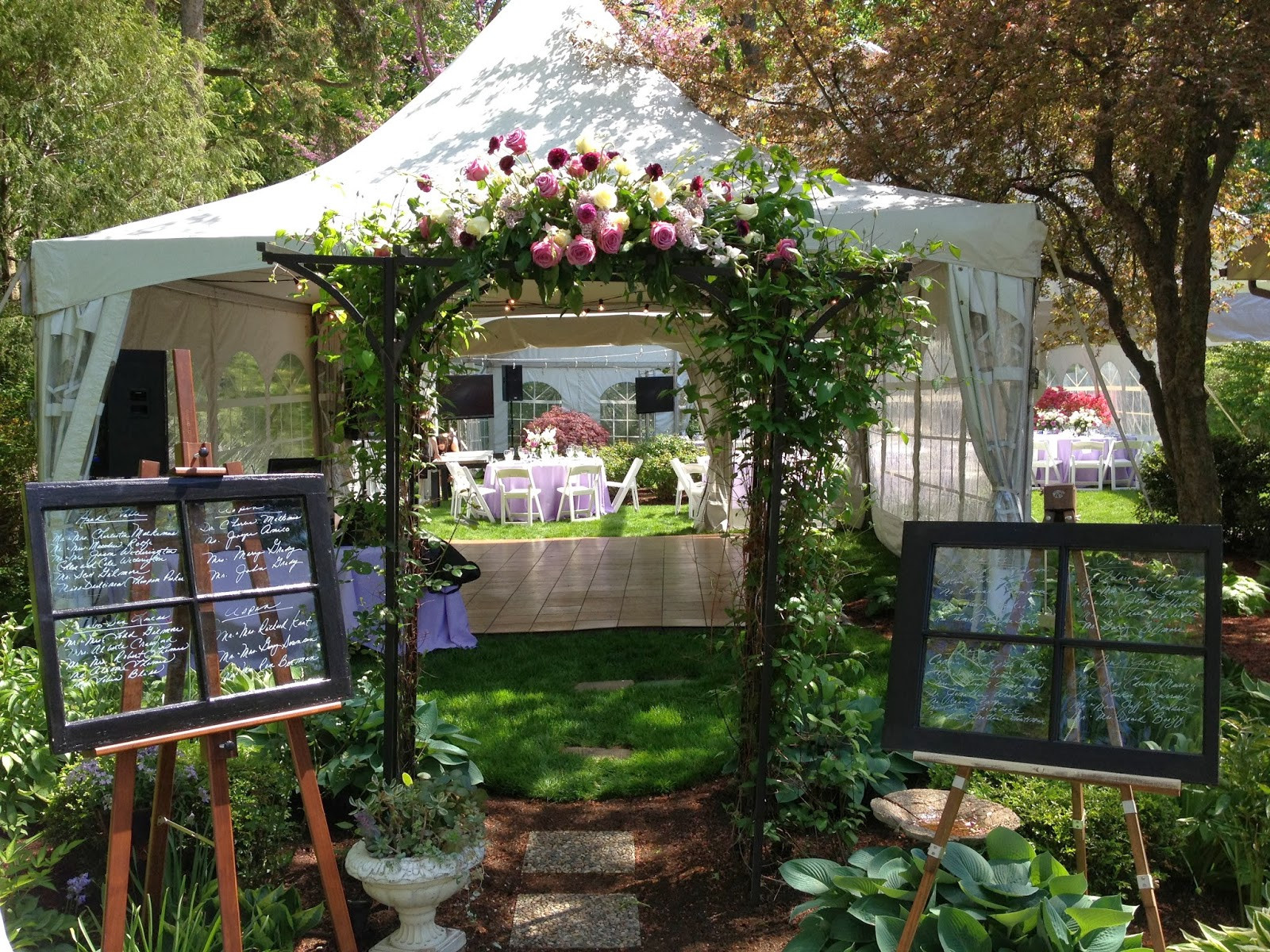 Wedding In Backyard
 Kirkbrides Talle and Charleston s Garden Backyard Tent