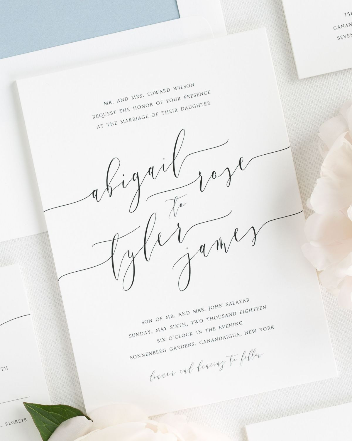 Wedding Invite
 Romantic Calligraphy Wedding Invitations Wedding