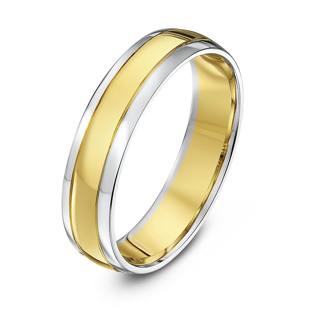 Wedding Rings Yellow Gold
 9kt White & Yellow Gold Court 5mm Wedding Ring