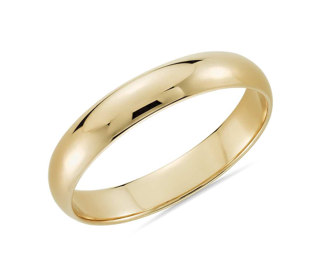 Wedding Rings Yellow Gold
 Classic Wedding Ring in 14k Yellow Gold 4mm