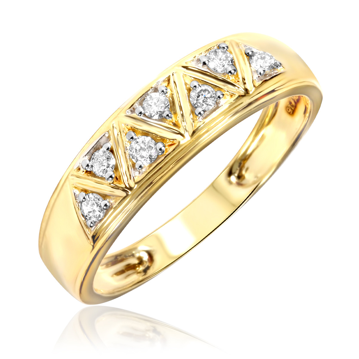 Wedding Rings Yellow Gold
 1 6 Carat T W Diamond Women s Wedding Ring 10K Yellow