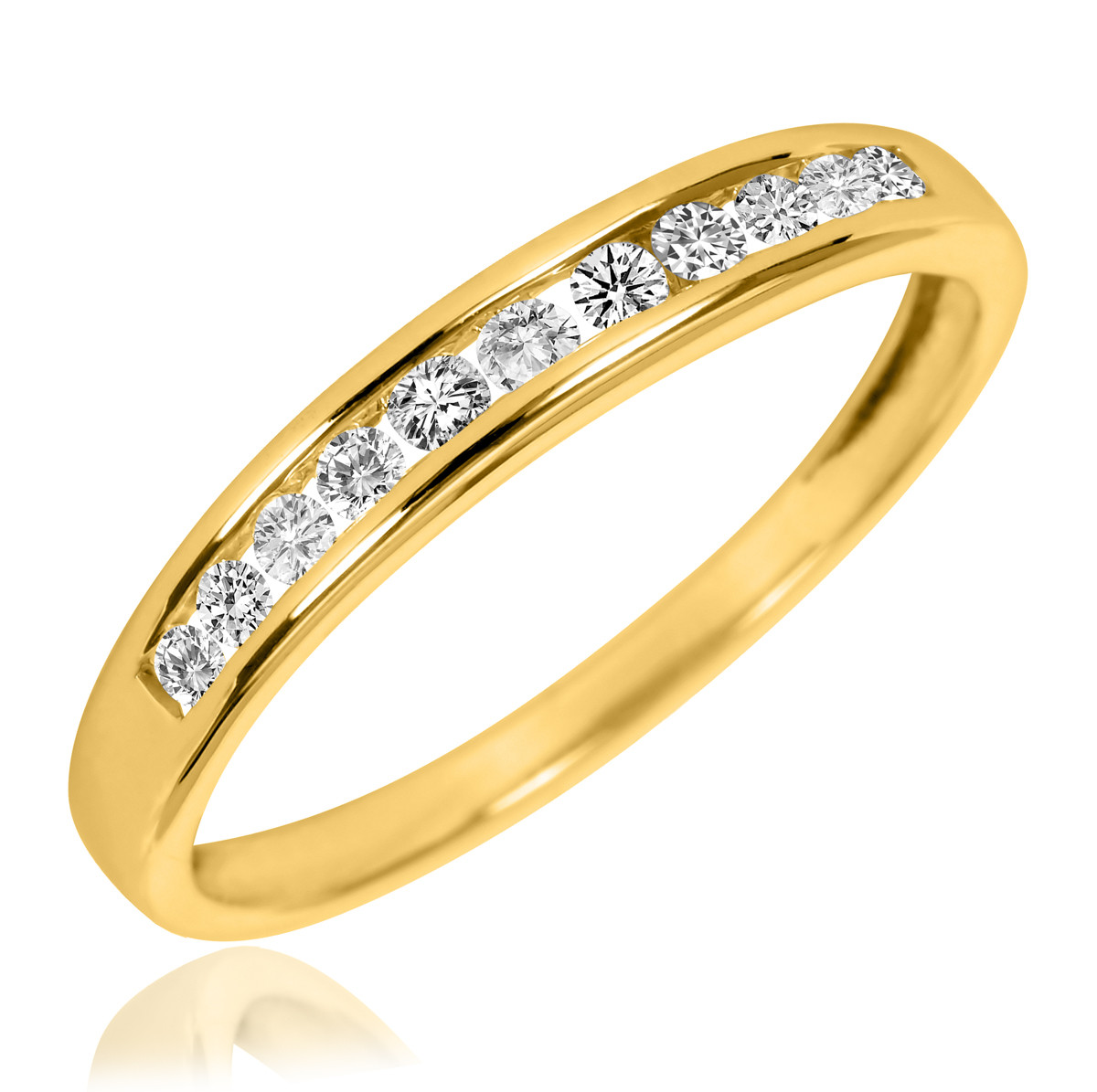 Wedding Rings Yellow Gold
 1 CT T W Diamond Women s Bridal Wedding Ring Set 14K
