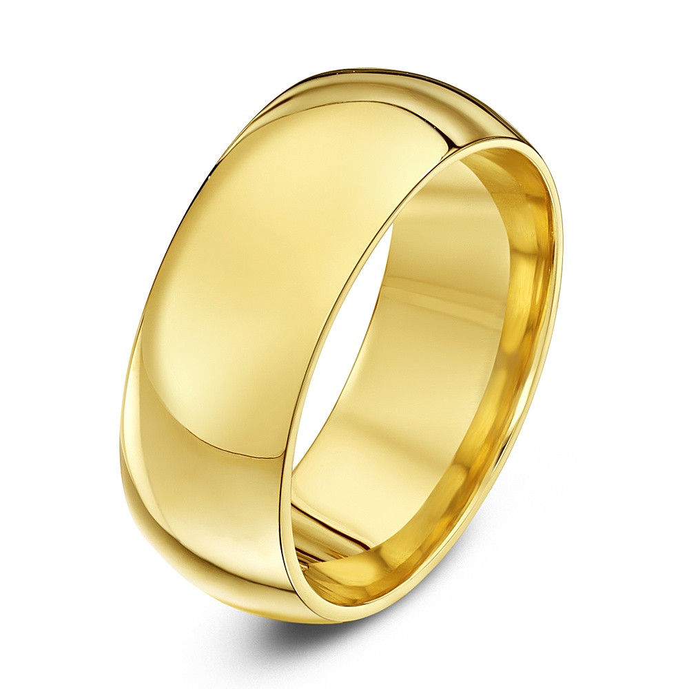 Wedding Rings Yellow Gold
 9ct Yellow Gold Heavy Weight Court Shape 8mm Wedding Ring