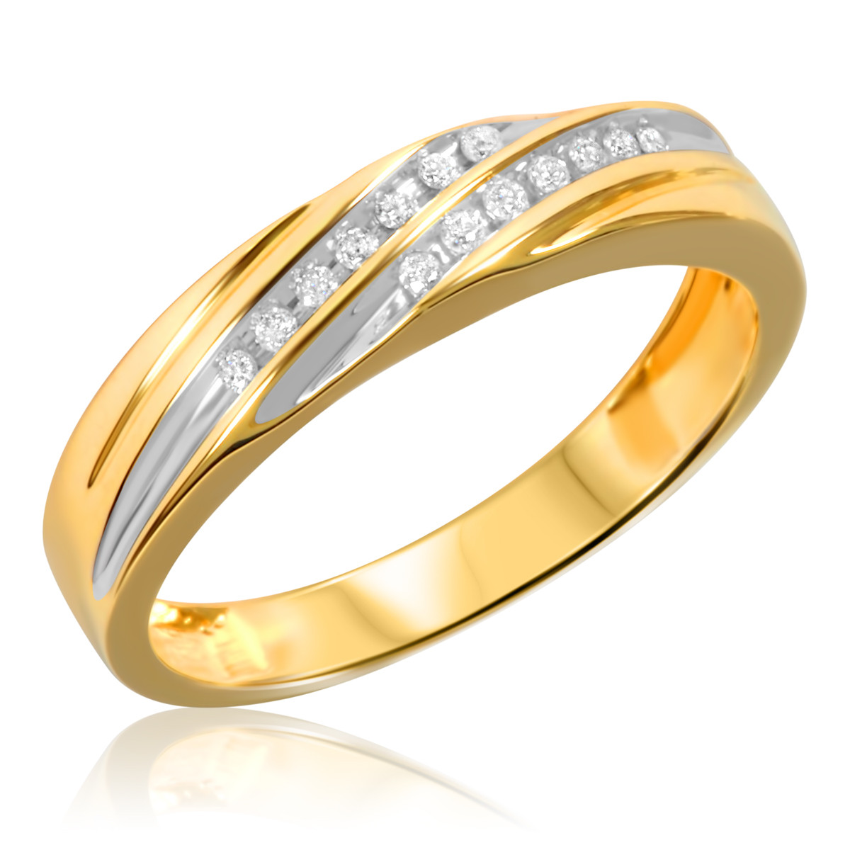 Wedding Rings Yellow Gold
 1 3 Carat T W Diamond La s Bridal Wedding Ring Set 10K