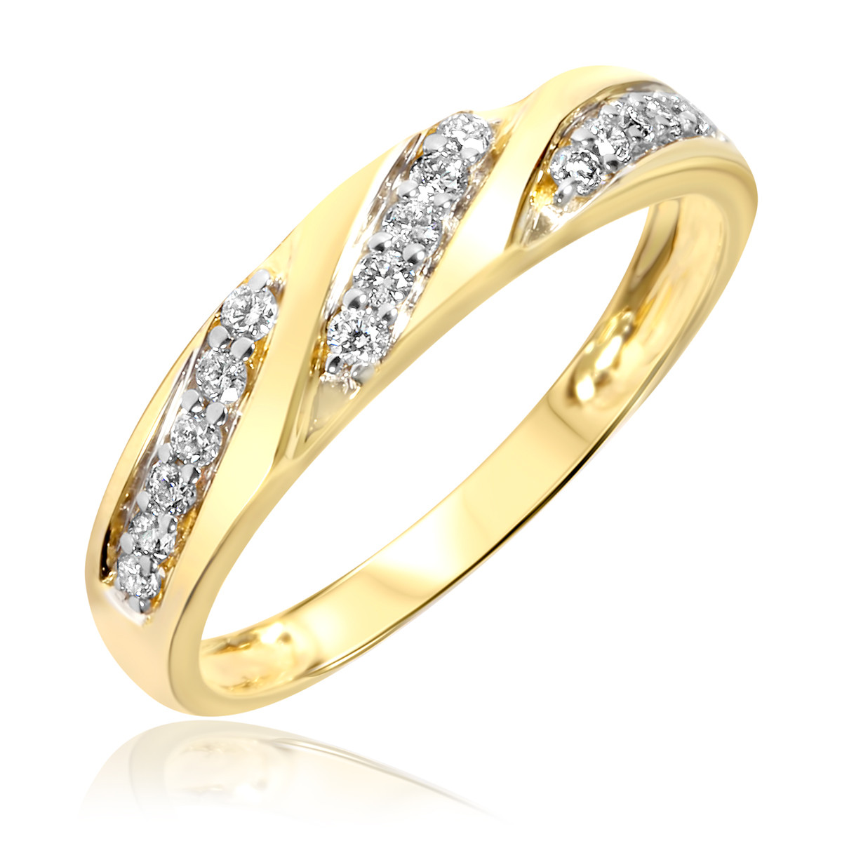 Wedding Rings Yellow Gold
 1 4 Carat T W Diamond Women s Wedding Ring 14K Yellow