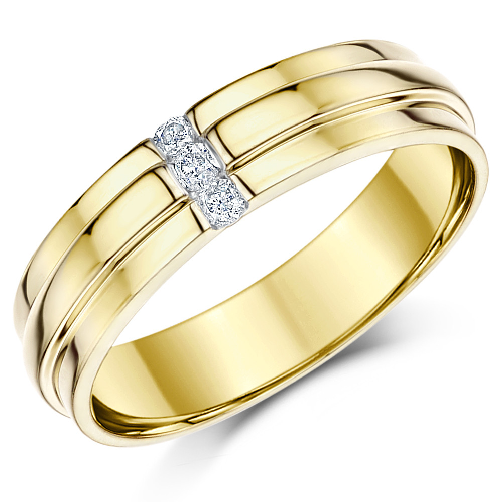 Wedding Rings Yellow Gold
 His Hers 5&6 9ct Yellow Gold Diamond Wedding Rings
