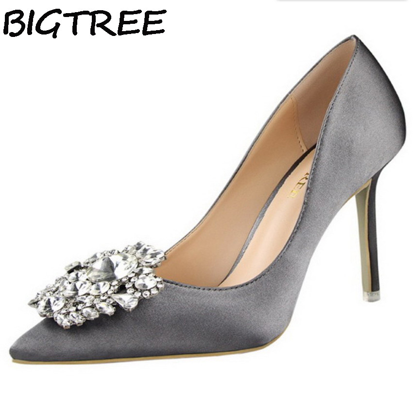 Wedding Shoes For Women
 BIGTREE Silver Gray Black Women Bridal Wedding Shoes Faux