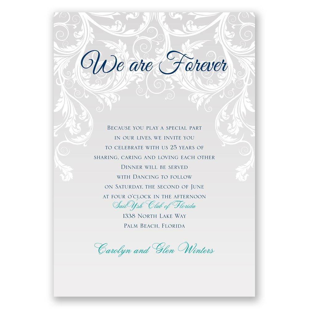 Wedding Vow Renewal Invitation Wording
 We Are Forever Vow Renewal Invitation