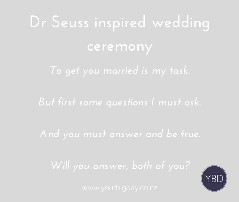 Wedding Vows By Dr Seuss
 Dr Seuss Inspired Wedding Ceremony and Vows Your Big Day