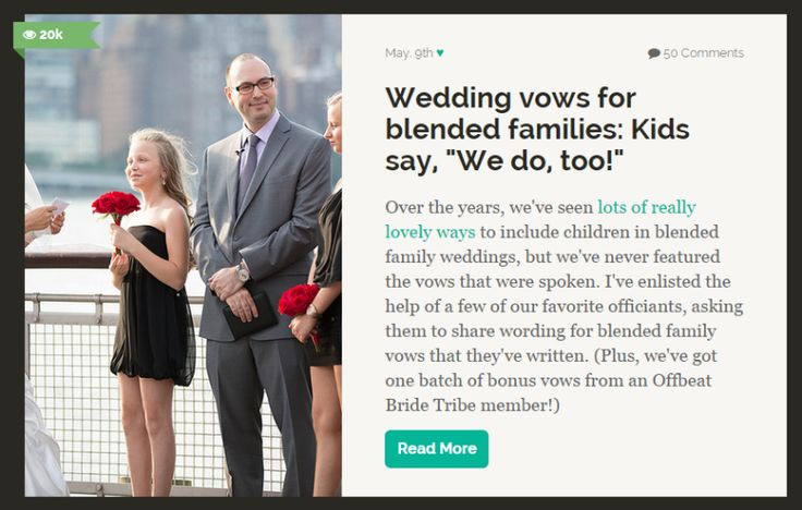 Wedding Vows For Couples With Children
 Non traditional and non boring wedding ceremony script
