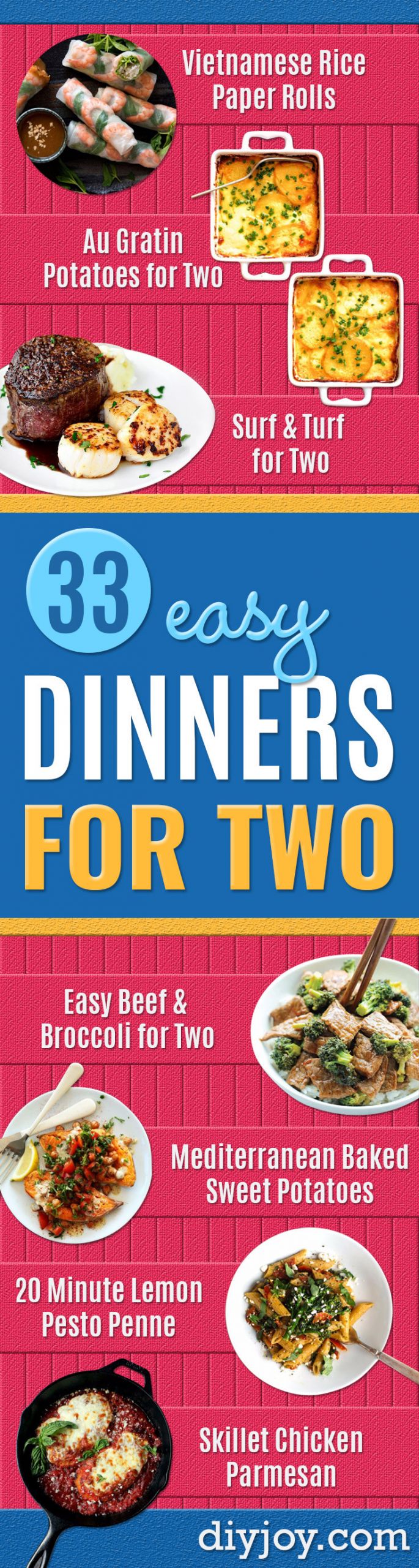 Weeknight Dinners For Two
 33 Easy Dinner Recipes For Two