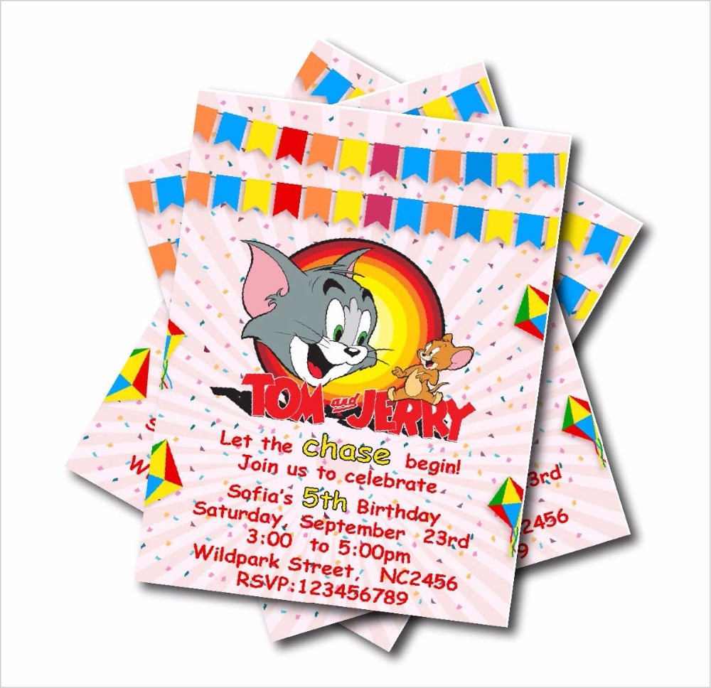 Where To Buy Birthday Invitations
 Aliexpress Buy 20 pcs lot Tom and Jerry Birthday