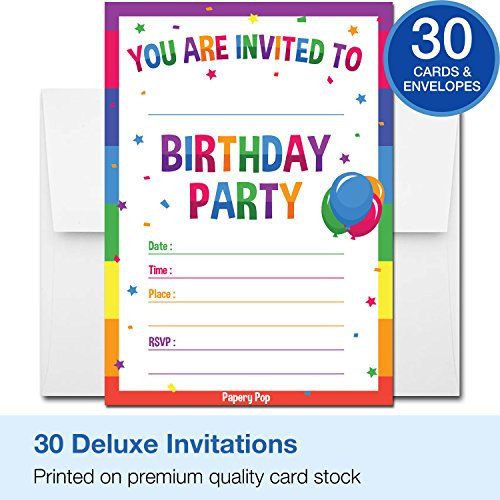 Where To Buy Birthday Invitations
 30 Birthday Invitations with Envelopes 30 Pack Kids