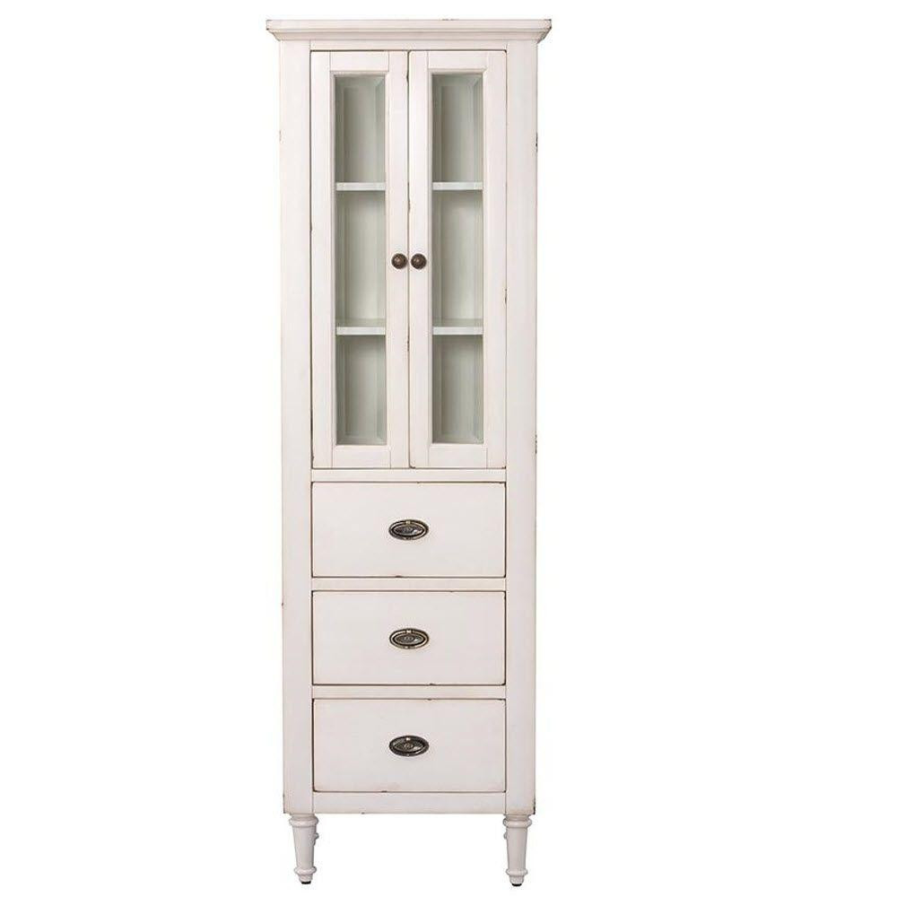 White Bathroom Linen Cabinet
 Home Decorators Collection Fallston 22 in W x 68 in H x