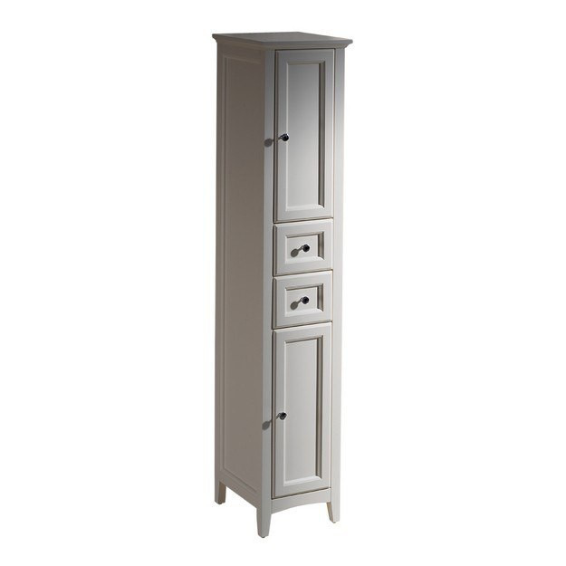 White Bathroom Linen Cabinet
 Fresca FST2060AW Oxford Antique White Tall Bathroom Linen