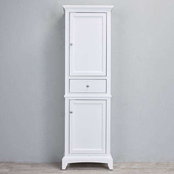 White Bathroom Linen Cabinet
 Shop Eviva Elite Stamford 24" White Solid Wood Side Linen