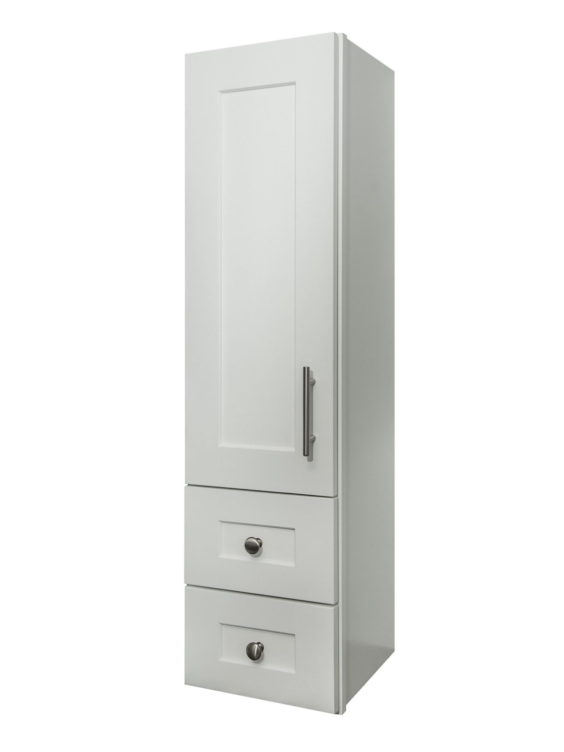 White Bathroom Linen Cabinet
 White Linen Cabinet with Wood Door Semi custom