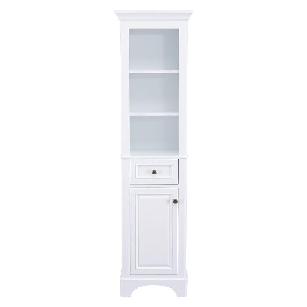 White Bathroom Linen Cabinet
 Home Decorators Collection Moorpark 18 in W x 67 1 2 in