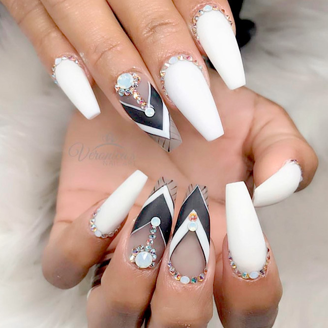 White Coffin Nail Designs
 Cool Сoffin Nails Design