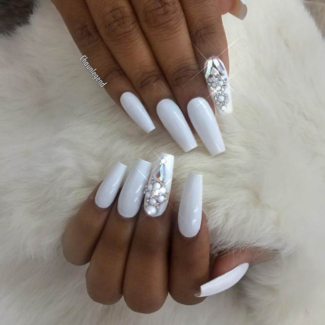 White Coffin Nail Designs
 Coffin Nails Ideas For Enchanting Look