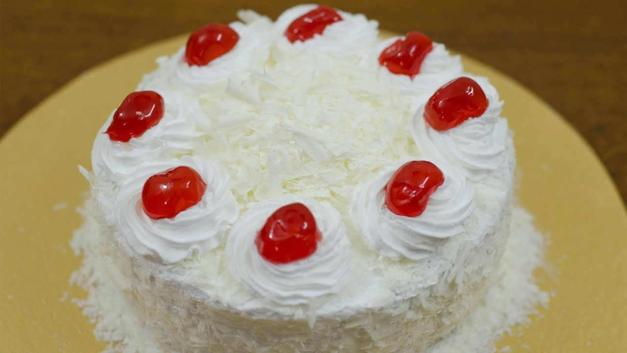 White Forest Cake
 EGGLESS WHITE FOREST CAKE RECIPE I WITHOUT OVEN