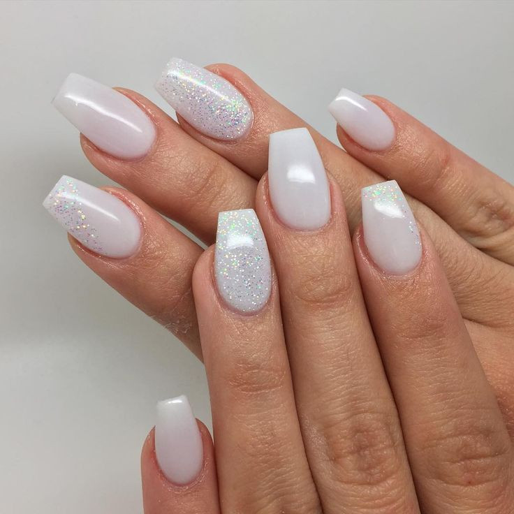 White Glitter Nails
 The 25 best White glitter nails ideas on Pinterest