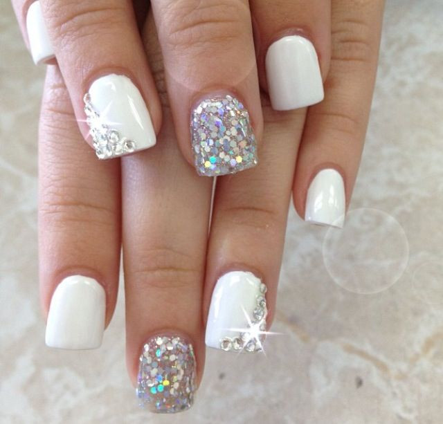 White Glitter Nails
 Latest Glitter Nail Designs Pretty Designs