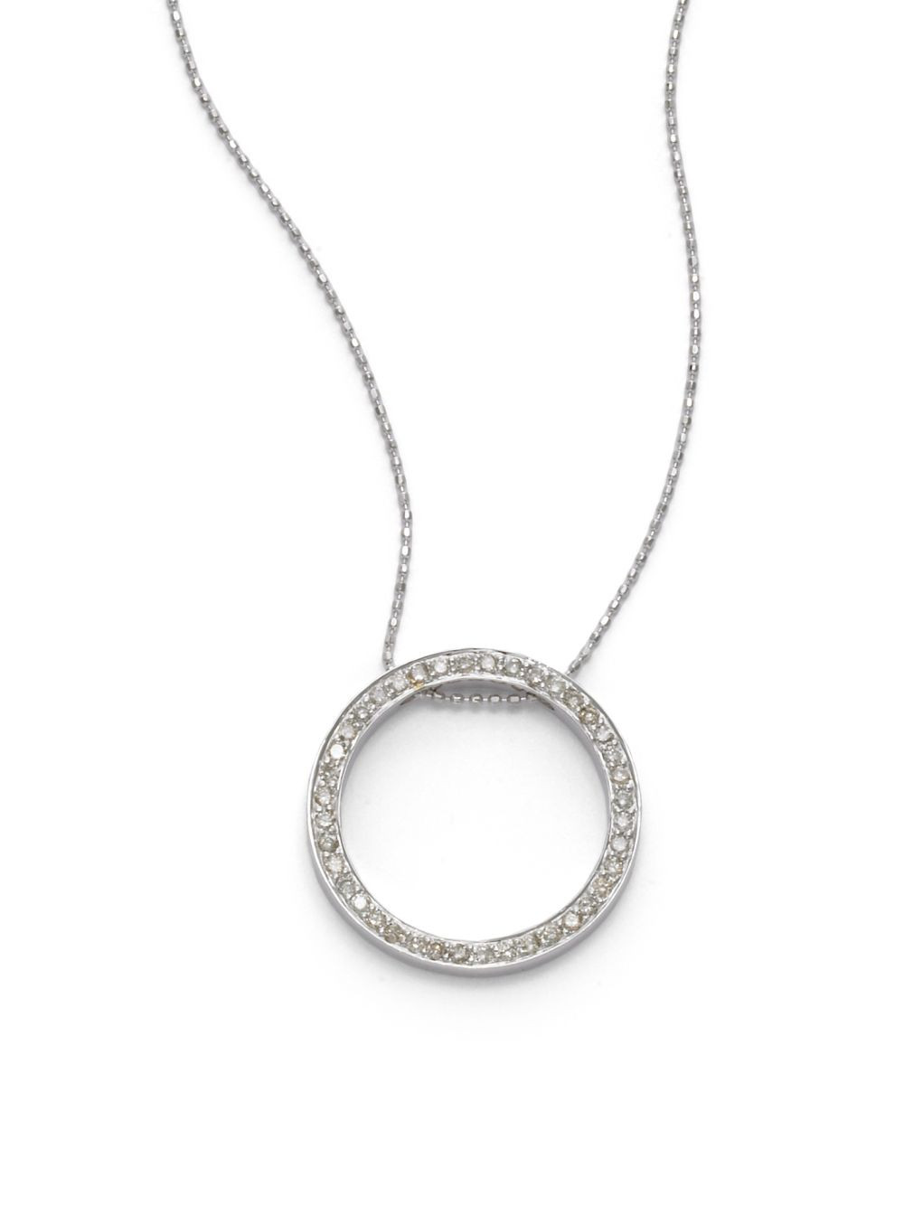 White Gold Necklace With Pendant
 Sydney Evan Diamond 14k White Gold Eternity Pendant