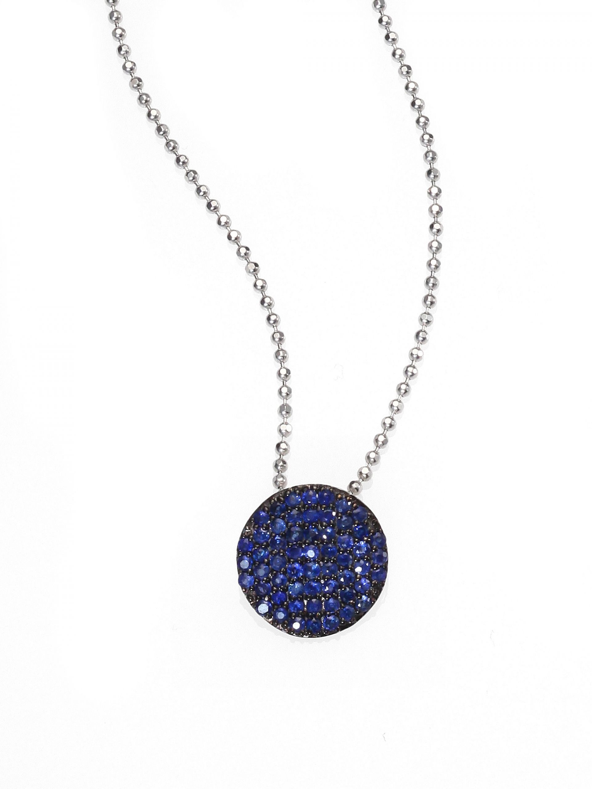 White Gold Necklace With Pendant
 Lyst Phillips House Sapphire 14k White Gold Disc Pendant
