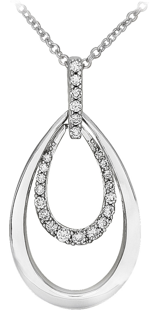 White Gold Necklace With Pendant
 ON SALE Diamond White Gold La s Pendant & Necklace