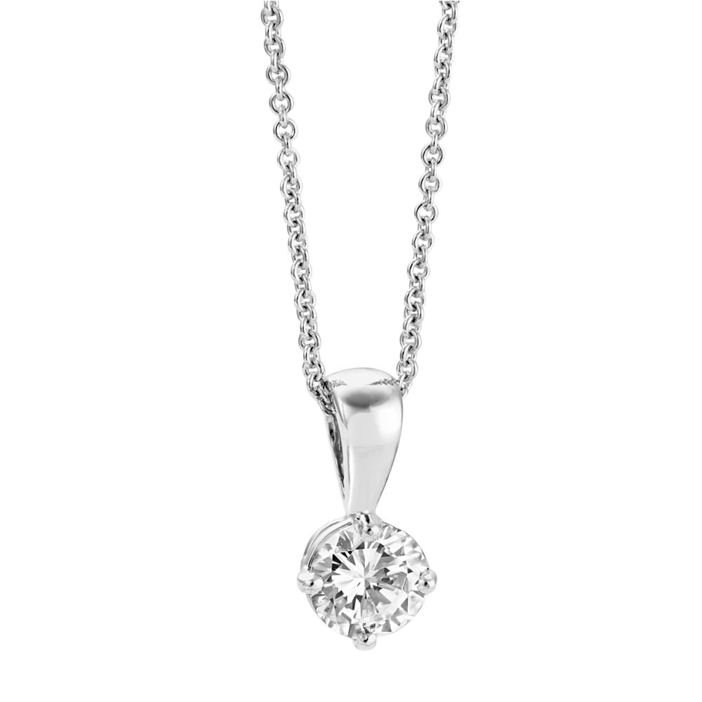 White Gold Necklace With Pendant
 Berry s 18ct White Gold Single Stone Diamond Pendant