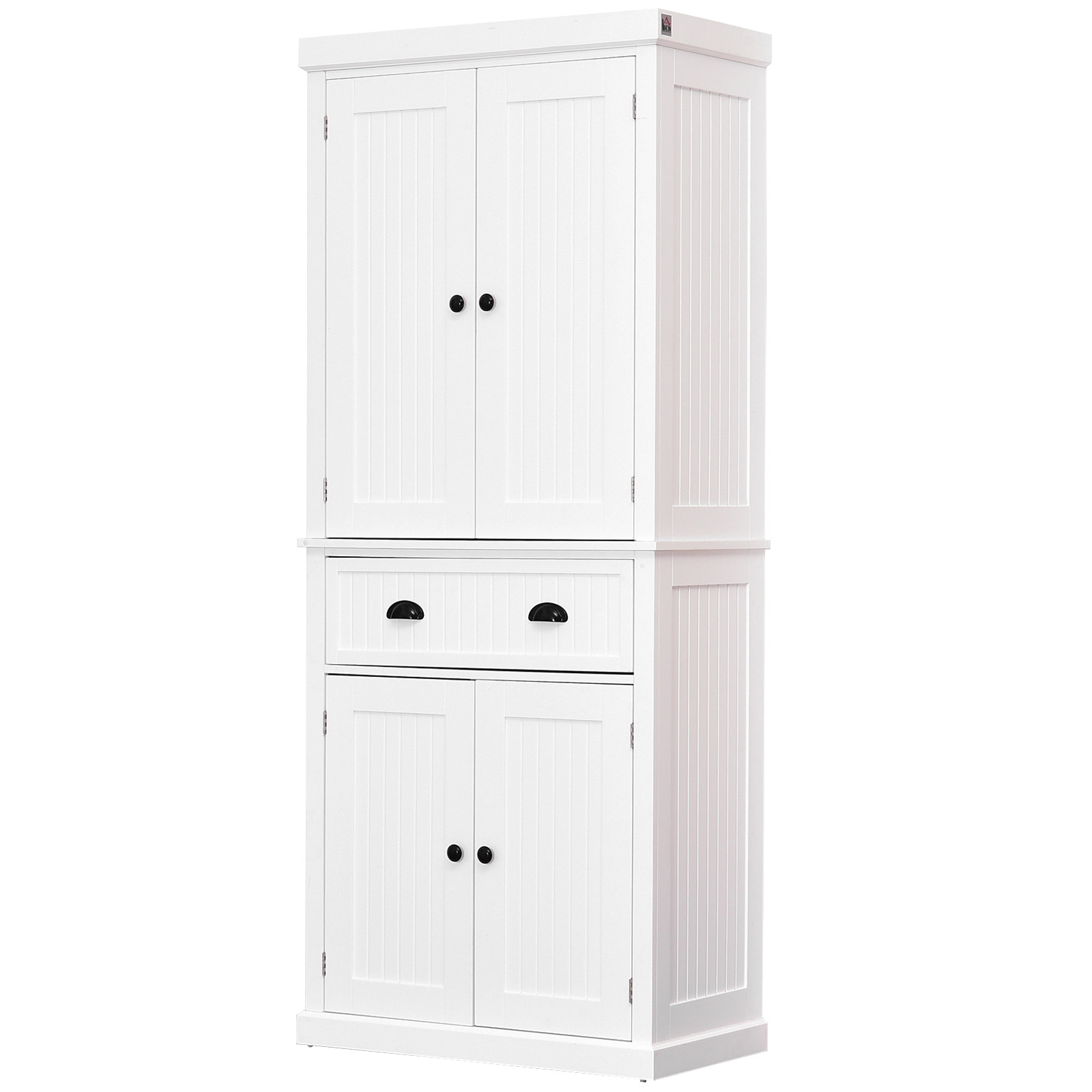White Kitchen Pantry Freestanding
 HOM 72" H Traditional Colonial Freestanding Kitchen