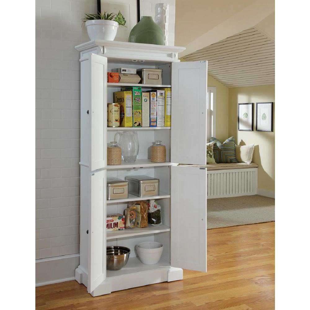 White Kitchen Pantry Freestanding
 Home Styles Americana Pantry in White 5004 692 The Home