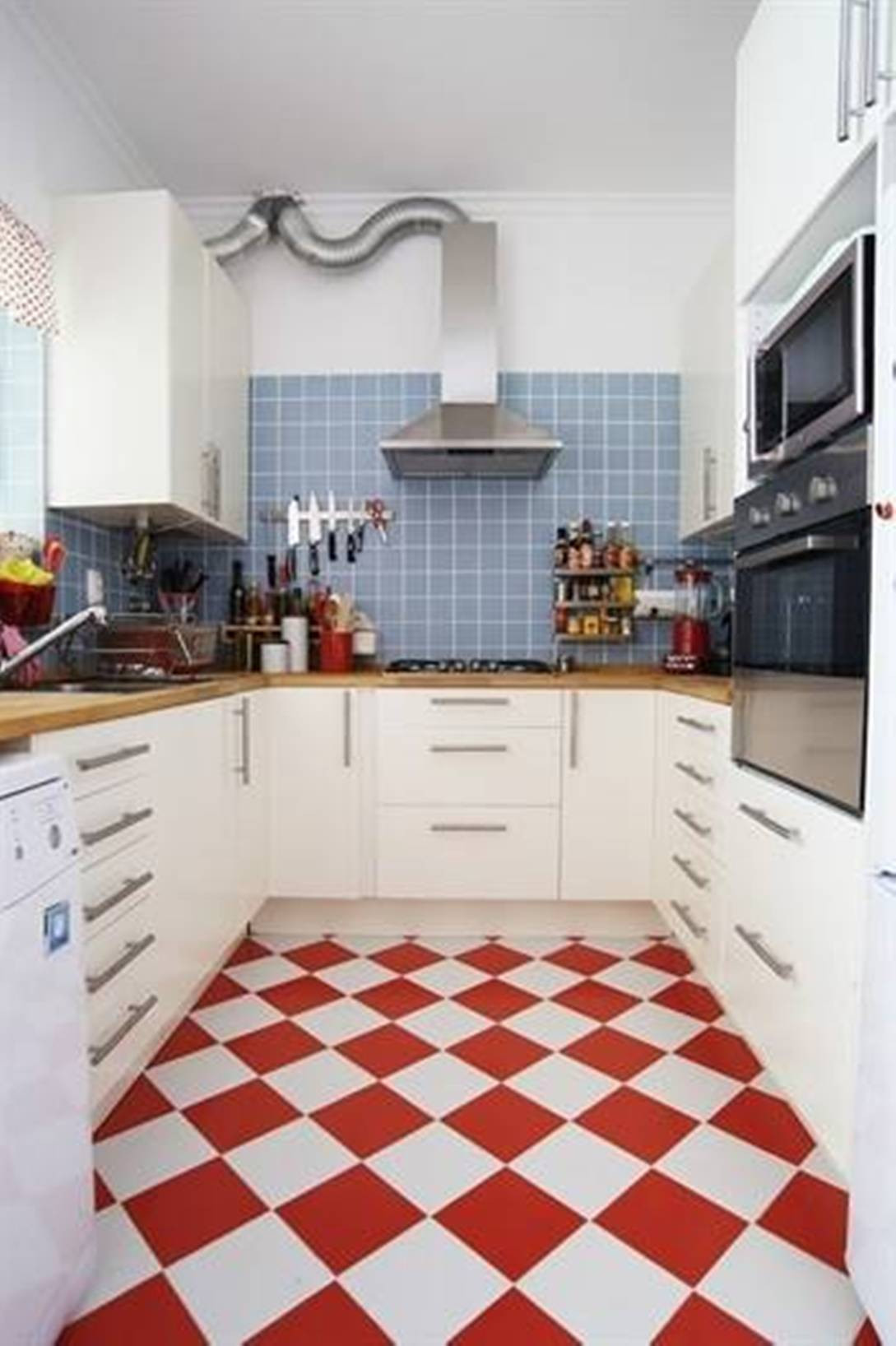 White Kitchen Tile
 red white kitchen floor tiles and Furniture