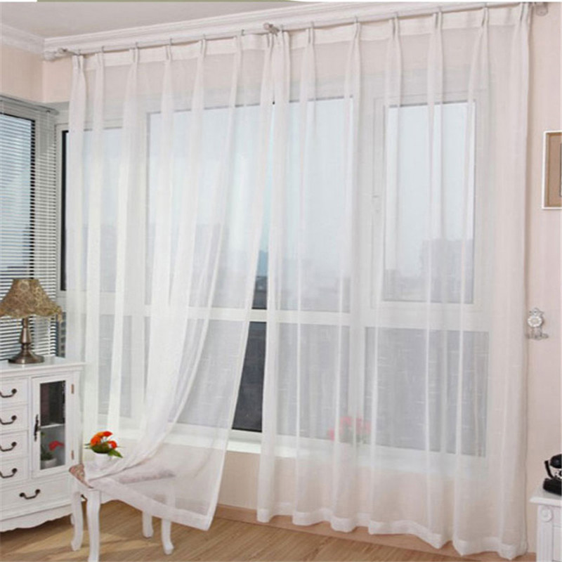 White Living Room Curtains
 White sheer panel curtains are suitable for living rooms