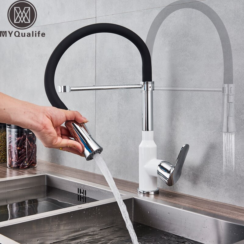 White Pull Down Kitchen Faucet
 Aliexpress Buy Chrome White Pull Down Kitchen Faucet