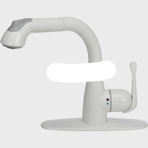 White Pull Out Kitchen Faucet
 cleanFLO By Madgal 8811 Pull Out Kitchen Faucet White