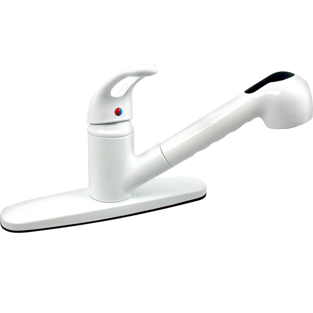 White Pull Out Kitchen Faucet
 Single Lever Kitchen Faucet with Pull Out Spray White