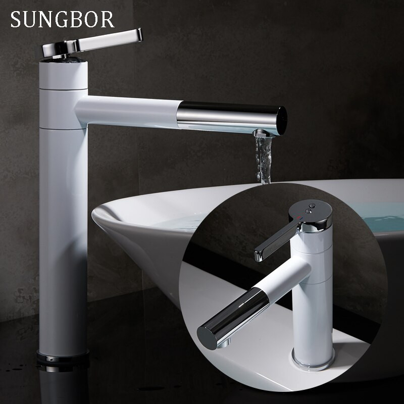 White Pull Out Kitchen Faucet
 White Painted Pull Out Kitchen Faucet Bathroom Mixer Sink