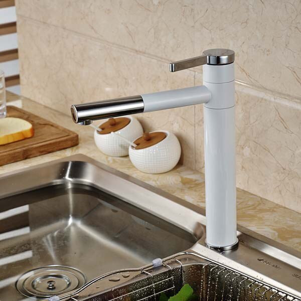 White Pull Out Kitchen Faucet
 NEW White Painting Pull Out Kitchen Faucet Single Handle