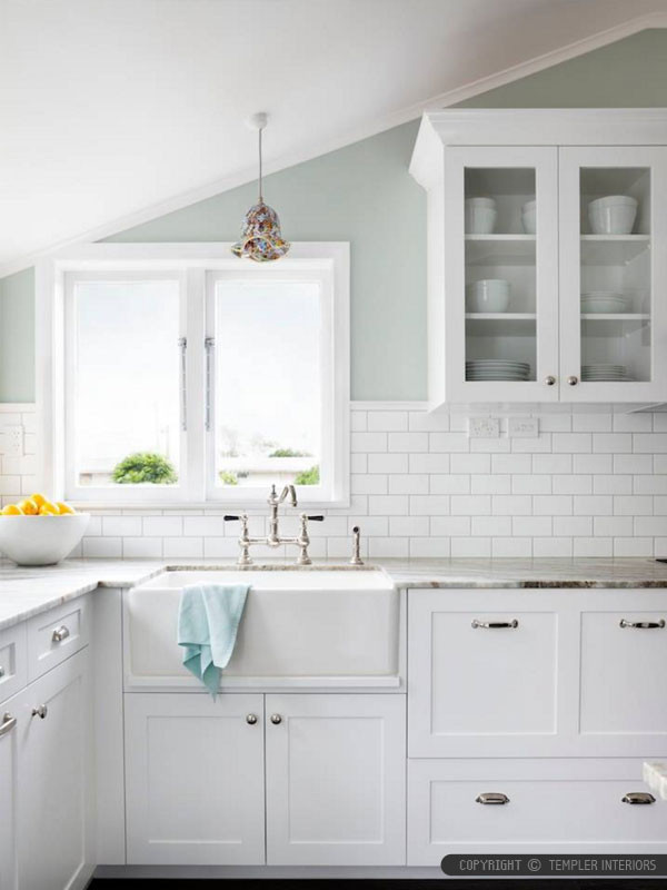 White Tile Kitchen Backsplash
 BA White 3x6 Ceramic Tile