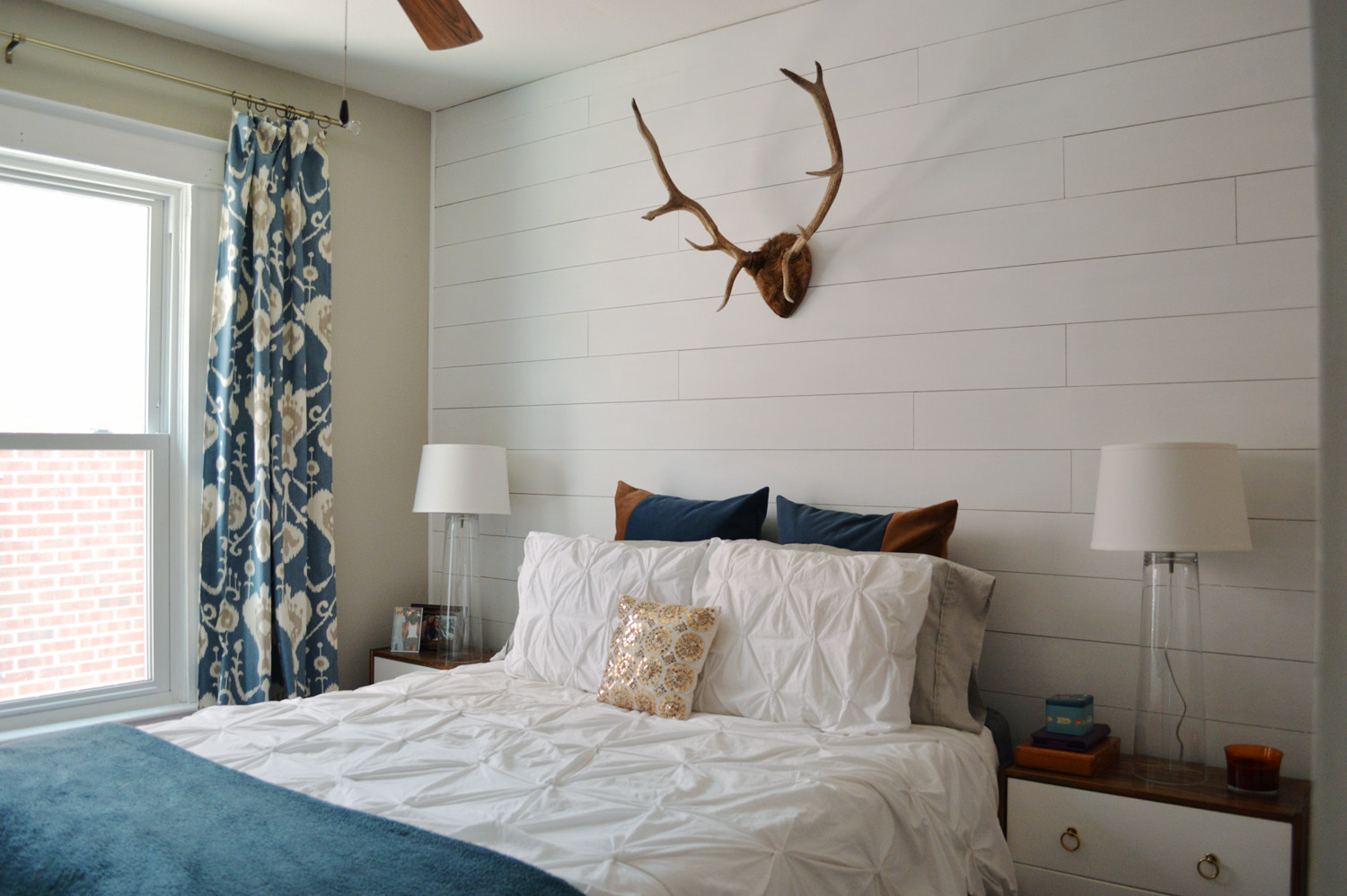 White Walled Bedroom
 weathered wood wall