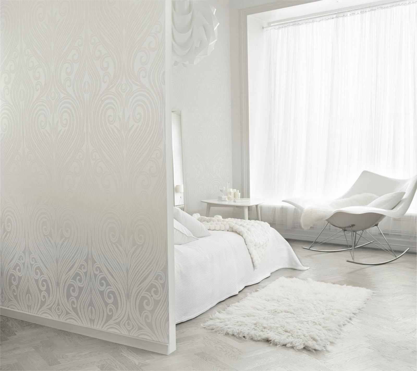 White Walled Bedroom
 Design Shimmer White walls