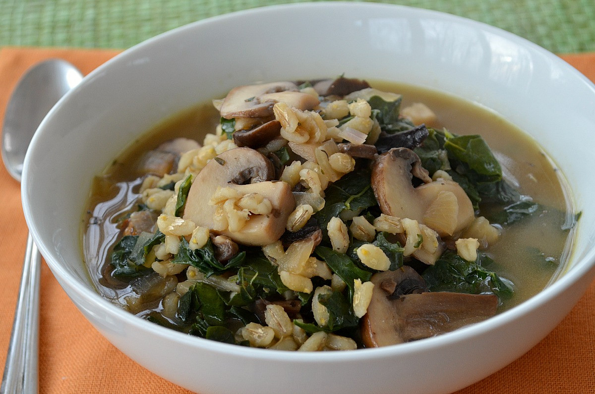 Whole Foods Mushroom Barley Soup
 Mushroom Barley Soup with Kale Three Many Cooks
