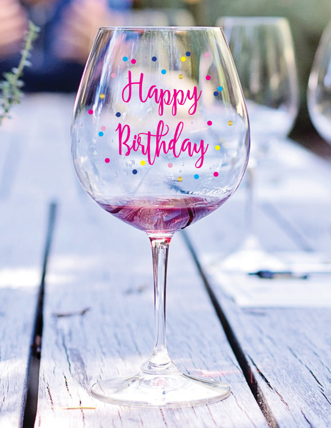 Wine Birthday Wishes
 Happy Birthday Wine Glass Decal Birthday Gift Gift under 25