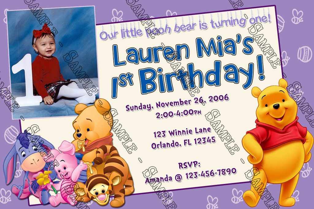 Winnie The Pooh 1st Birthday Invitations
 Novel Concept Designs Winnie the Pooh 1st Birthday